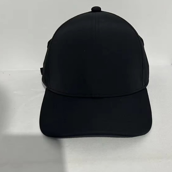 Black Nylon ”ATL" Rhinestone Logo Open Back baseball Cap with Red satin lining - Picture 2 of 6